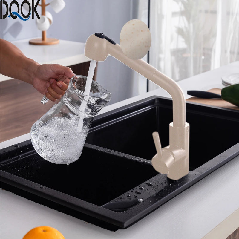 Torneira de cozinha preta, torneira de cozinha retrátil, misturador de pia de cozinha, pulverizador de jato de níquel escovado, cromado, torneira de água de cozinha