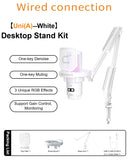 Microfone para jogos USB com fio Comica Uni D Uni A para PC, laptop, telefone, microfone condensador com cancelamento de ruído e iluminação RGB