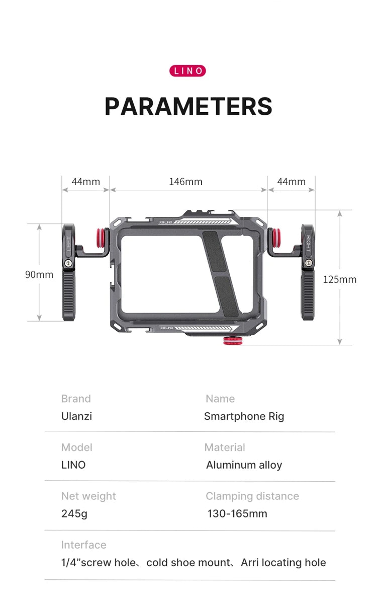 Capa protetora universal para smartphone Ulanzi Lino com alça lateral para iPhone 16, 15, 14, 13, 12 Pro Max, Samsung, Xiaomi e OPPO