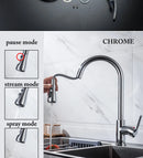 Torneira de cozinha preta, torneira de cozinha retrátil, misturador de pia de cozinha, pulverizador de jato de níquel escovado, cromado, torneira de água de cozinha