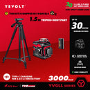 Nível a laser verde série YEVOLT YVGLL4XS, 3/4 planos, 12/16 linhas, autonivelante, 360 graus, 3D/4D, horizontal e vertical, 3,6 V, 3 Ah, ferramentas elétricas