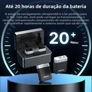 Ulanzi AM18 U-Mic 2.4G Microfone estéreo sem fio com captação de 100 m, gravação de canal duplo de 20+ horas para DSLR, iOS, Android, PC, entrevista ao vivo