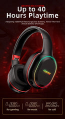 Fones de ouvido para jogos Kofire UG-05 2.4G BT5.0 sem fio com microfone RBG luz vibração Bluetooth para PS4 PS5 PC Switch