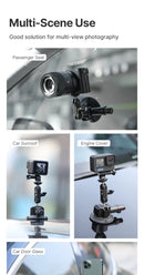 Ulanzi Car Phone Action Camera Holder Hand Pump Suction Cup 360° Adjustable 1/4" for GoPro for Insta360 DJI Action Smart Phone