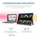 Monitor portátil ARZOPA de 15,6 polegadas FHD 1080P IPS USB-C Mini-HDMI, segunda tela externa para Mac, laptop, PC, Switch, Xbox, PS4/5 e Xbox.