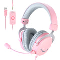 Fone de ouvido FIFINE, fone de ouvido USB com conector de 3,5 mm e som surround 7.1, controle de volume e botão de mudo para PC/MAC/PS4/PS5 Mixer-H9