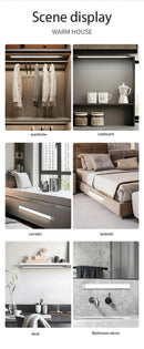 Luz noturna LED com sensor de movimento 20/30/40/60 cm, sem fio, USB, para armário, luz noturna, lâmpada para guarda-roupa, cozinha, armário, quarto