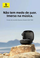 Fone De Ouvido Baseus Sem Fio Bowie E20 Bluetooth 5.3 a Prova da Agua IPX5 Alta Duração de Bateria Recarregável