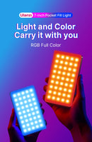 Ulanzi LT002 Painel de luz LED de bolso de 7 polegadas RGB CRI 95+ 2500-9000K com favo de mel 4000mAh Luzes para câmera fotográfica