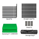 Cenário de tela verde Chromakey grande portátil com suporte para fotografia, sistema de suporte para gravação de vídeo e foto 240x400 cm