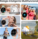 Relógio Feminino AURAFIT ELLA 1, AMOLED 1,32" , 150+ Modos Esportivos, Monitor Ciclo Menstrual, Saúde, Android/iOS