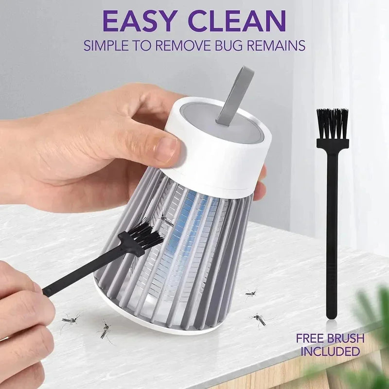 Mata-moscas elétrico dobrável, armadilha para mosquitos, raquete recarregável por USB, mata-insetos com luz UV