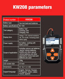 Testador de bateria automotiva KONNWEI KW208 12V 100 a 2000CCA, testador de circuito de partida e carga, aplicador de bateria, ferramentas para bateria de 12 volts