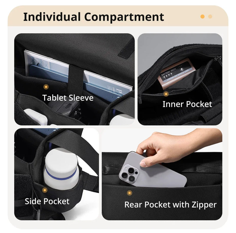 Bolsa tiracolo Ulanzi BC08 com capacidade de 9L, à prova de respingos, universal, para fotografia, bolsa transversal para câmera DSLR, organizador de viagens ao ar livre
