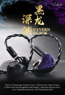 Fones de ouvido Kinera Celest Wyvern pretos com cabo e microfone, envio de IEMs brasileiros, fones de ouvido com fio Hi-Fi para jogos, para presente