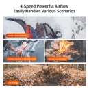 Ventilador Turbo Booster TF40 sem escovas, portátil, com alta potência de 500g, soprador de ar potente para remoção de água, ideal para camping e churrasco.