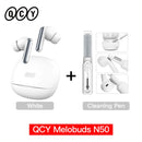 Fones de ouvido sem fio QCY Melobuds N50 ANC Bluetooth 5.4 com cancelamento de ruído ativo, 6 microfones, conexão multiponto para chamadas nítidas