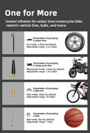 Bomba de ar portátil E-ACE para carro, com bateria de 6000mAh, 12V e 150PSI, sem fio/com fio, para pneus de bicicleta, bolas e motos.
