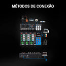 Mesa de Mixagem Analógica VEDO AF4 com Placa de Som Digital Integrada, 4 Canais, Configurações de Função Personalizadas, Console de Mixagem Analógica para Apresentações ao Vivo