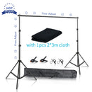 Kit de suporte de fundo com tecido verde para musselina, suporte telescópico ajustável com clipe para bolsa de transporte