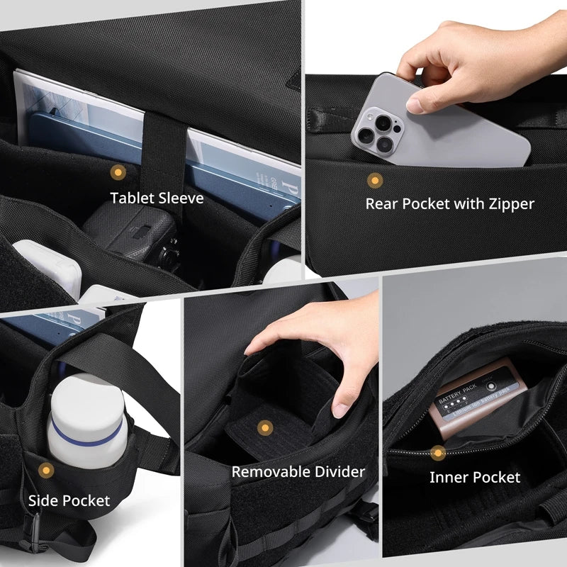Bolsa tiracolo Ulanzi BC08 com capacidade de 9L, à prova de respingos, universal, para fotografia, bolsa transversal para câmera DSLR, organizador de viagens ao ar livre