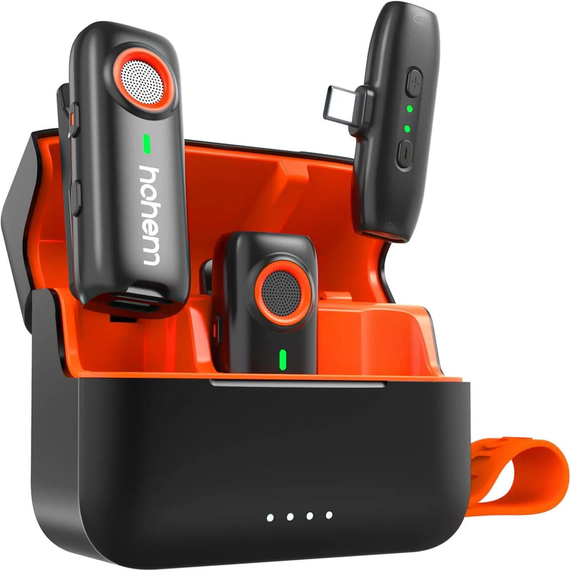 Hohem MIC-01 Microfone de lapela sem fio para iPhone Android Smartphone PC Computador Dispositivos USB-C Gravação de streaming do YouTube