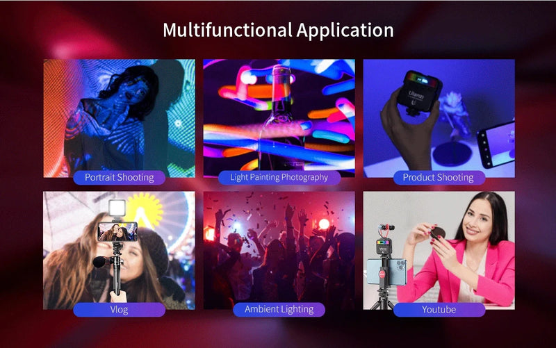 Ulanzi VL49 Mini RGB LED Luz de Vídeo 2700K-9000K Luz de Preenchimento para Câmera Iluminação de Fotografia Pocket Live Tiktok Vlog Lâmpada de Luz