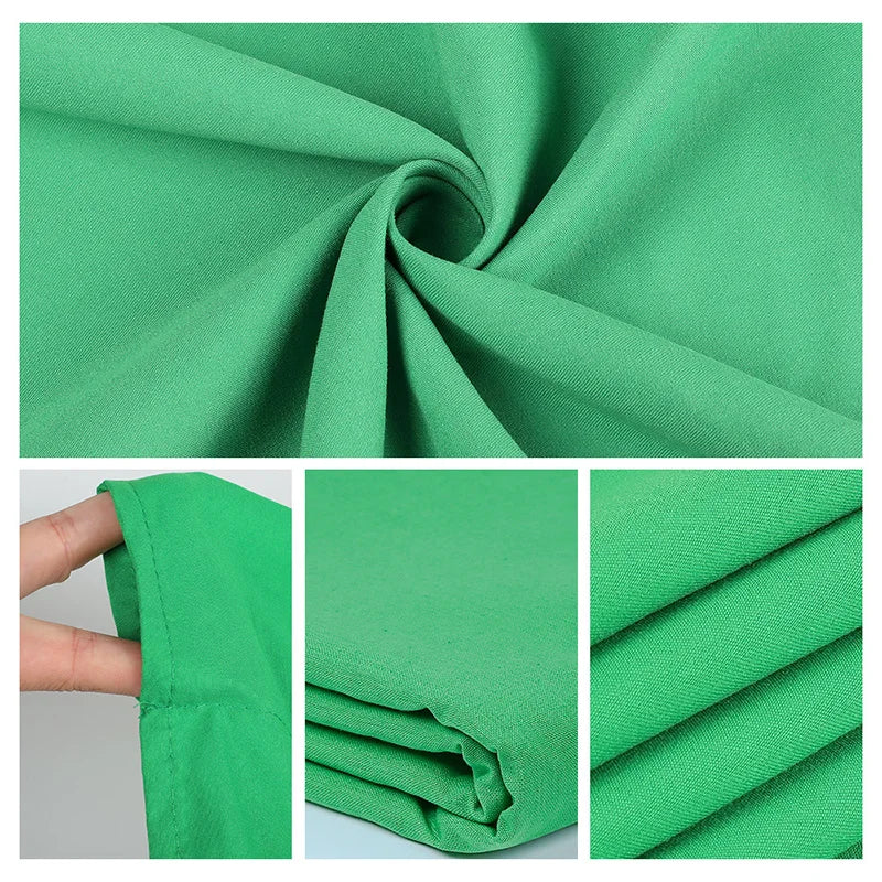 Kit de suporte de fundo com tecido verde para musselina, suporte telescópico ajustável com clipe para bolsa de transporte