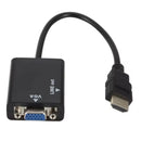 Conversor HD VGA para Hdmi, com cabo de áudio de 3,5 mm Vga para adaptador Hgmi, conversor de vídeo HDTV e áudio