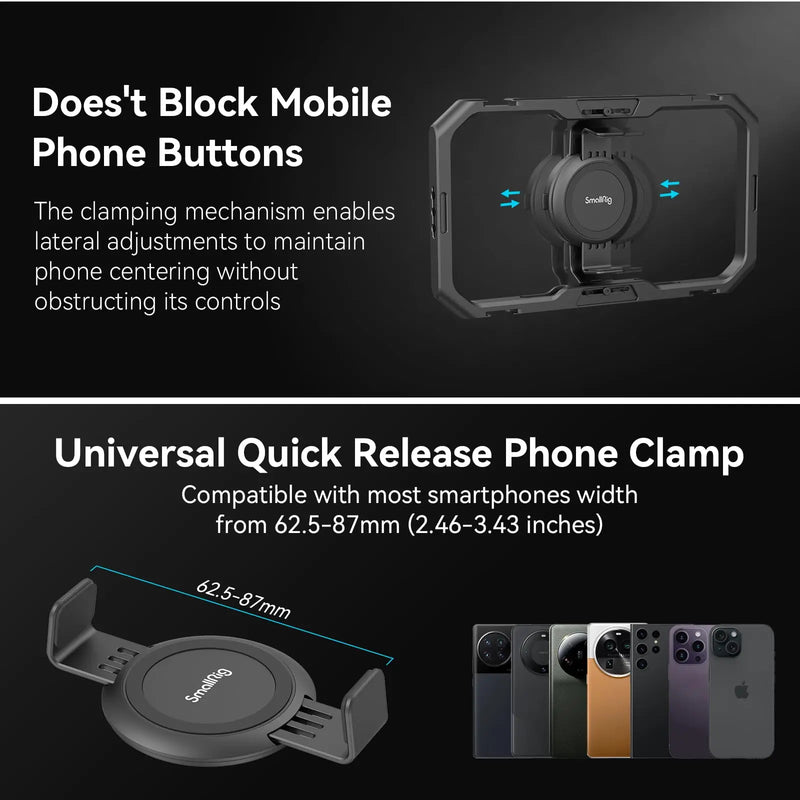 Alça lateral para celular SmallRig, com furos de expansão de 1/4" e liberação rápida para iPhone Samsung 4299