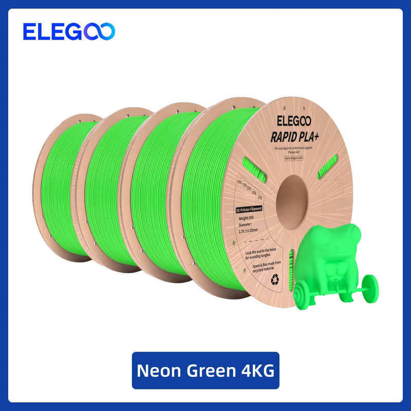 Filamento ELEGOO RAPID PLA+ de 1,75 mm, filamento para impressora 3D, suporta velocidade de impressão de 30-600 mm/s, compatível com a maioria das impressoras 3D FDM