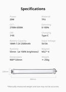 Luz de tubo de ar portátil Ulanzi UA20 90 cm 20 W 2700 K-6500 K luz de preenchimento magnético inflável bicolor para fotografia de transmissão ao vivo