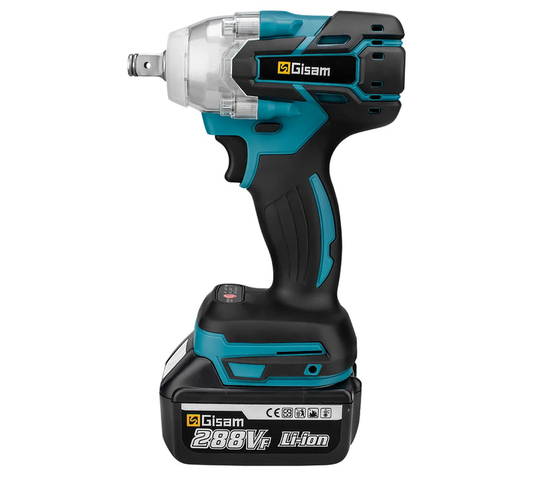 Chave de impacto elétrica sem escova 520N.M Chave elétrica sem fio Chave de fenda de 1/2 polegada Ferramentas elétricas para pinos de bateria Makita 18V