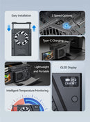 Versão atualizada Ulanzi CA25 Ventilador de refrigeração para câmera Radiador Kit de gravação 4K Dissipador de calor para Sony ZV-E1 R6 Mark II FUJIFILM XT4 Nikon