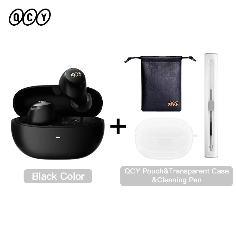 Fones de ouvido sem fio QCY HT07 ANC com cancelamento de ruído de 40 dB TWS, 6 microfones, chamada AI HD, Bluetooth 5.2, reprodução de 32 horas