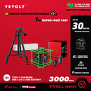 Nível a laser YEVOLT Green Beam, 4 planos, 16 linhas, autonivelante, 360 graus, 3D, que se ajusta ao solo, ferramentas de medição de ladrilhos horizontais e verticais