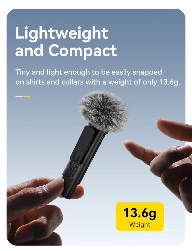 Microfone de lapela sem fio Ulanzi VM-10, mini microfone portátil para gravação de áudio e vídeo para iPhone, Android, transmissão ao vivo e jogos