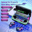 Fones de ouvido sem fio E10 Tws V5.1 Bluetooth com tecnologia touch para esportes e bateria externa, compatíveis com smartphones.