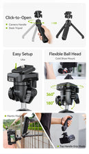 Tripé Ulanzi VlogPod TT38 com placa de liberação rápida, alça para câmera DSLR, tripé de mesa para transmissão ao vivo após selfie e vlog