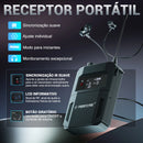 Sistema de monitoramento intra-auricular mono de 4 canais com retorno de palco sem fio Phenyx pro PTM-33 e suporte para rack, ideal para igrejas e casamentos.