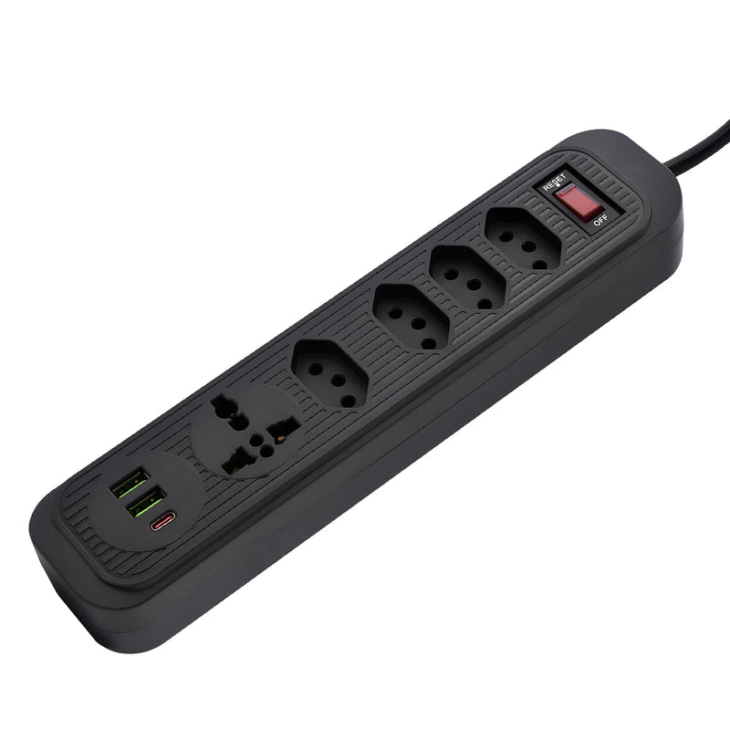 Soquete de extensão e filtro de linha elétrica USB