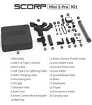 Gimbal FeiyuTech SCORP Mini 3 Pro com alça remota removível e rastreamento AI 4.0 para câmeras mirrorless, câmeras de ação e smartphones.