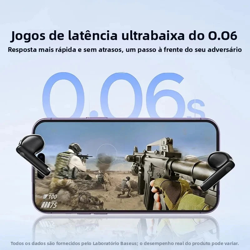 Fone De Ouvido Bluetooth 5.3 Baseus Bowie E13 Som Imersivel Recarregável Latencia Zero