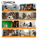 Microfone Shotgun COMICA VM30 2.4G Super Cardioide Condensador Sem Fio com Controle de Ganho para Câmera, Celular, Podcast e Gravação