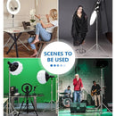 Tripé de pressão de ar de 290 cm com rolamento de 10 kg para câmera, suporte de luz de aço inoxidável para anel de luz, transmissão ao vivo no YouTube e fotografia, macio