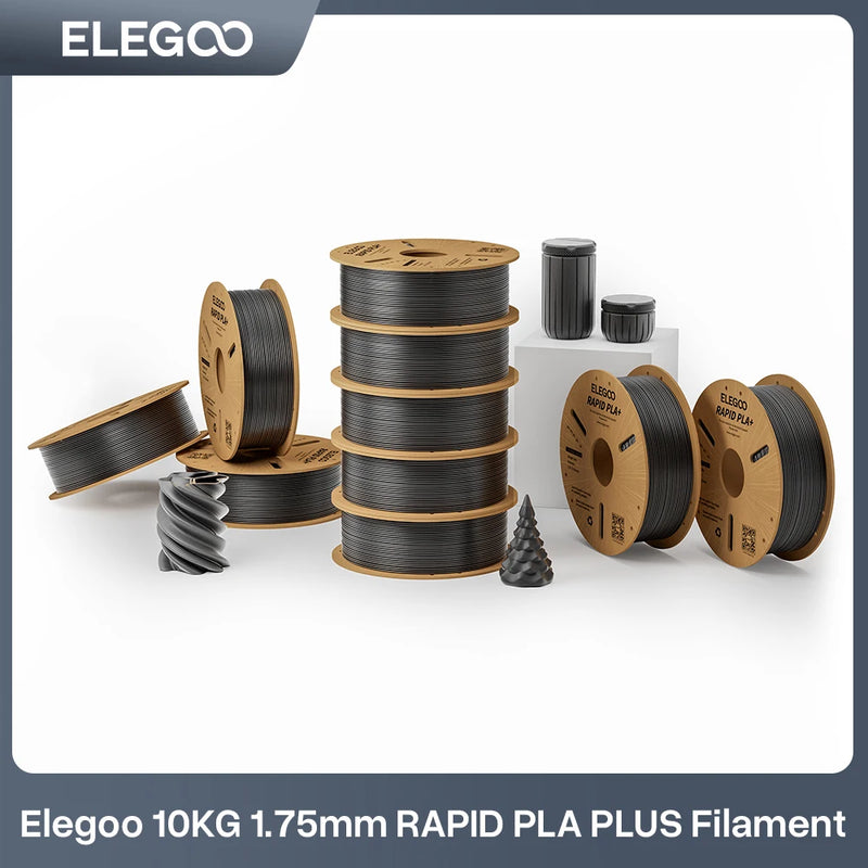Filamento ELEGOO RAPID PLA+ de 1,75 mm, filamento para impressora 3D, suporta velocidade de impressão de 30-600 mm/s, compatível com a maioria das impressoras 3D FDM