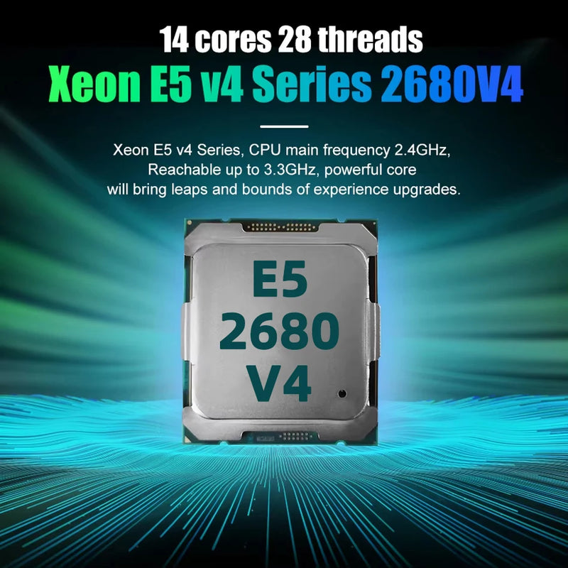 Placa-mãe SOYO X99 para jogos com processador Xeon LGA2011-3 2680 V4 e 16 GB de memória RAM DDR4 de 2133 MHz (2x8 GB) para computadores desktop.