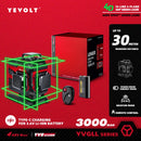 Nível a laser YEVOLT Green Beam, 4 planos, 16 linhas, autonivelante, 360 graus, 3D, que se ajusta ao solo, ferramentas de medição de ladrilhos horizontais e verticais