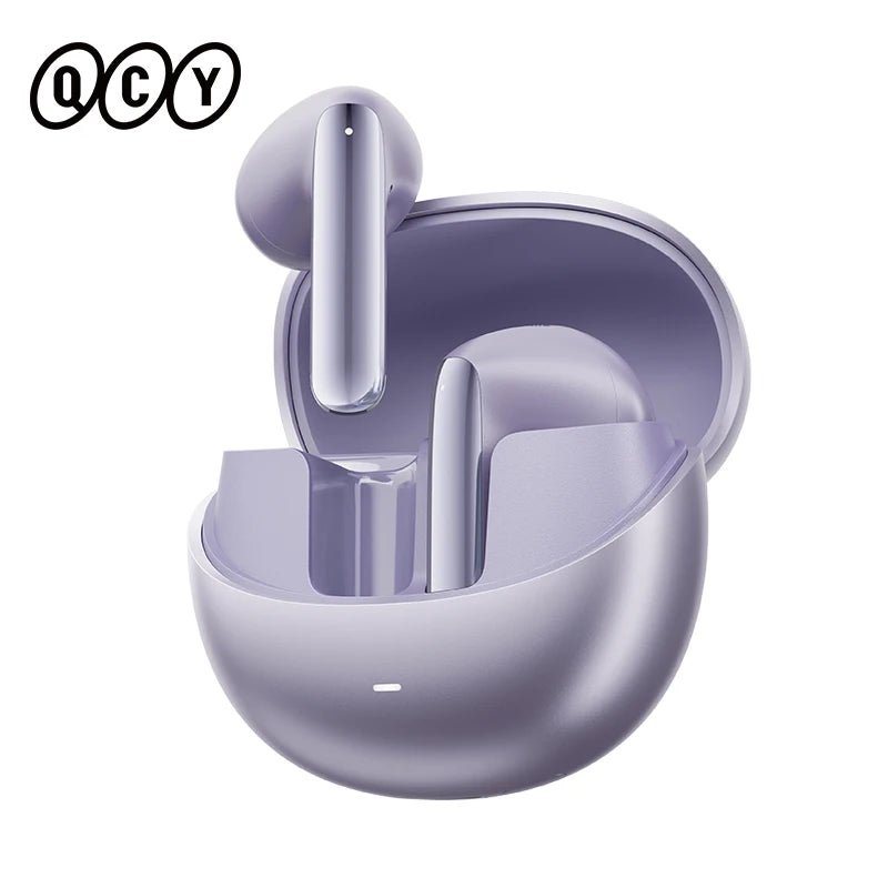 Fones de ouvido sem fio QCY HT10 AilyBuds Pro+ com cancelamento de ruído ativo (ANC), áudio de alta resolução com LDAC, Bluetooth 5.3, 6 microfones, IA para chamadas em HD e conexão multiponto.