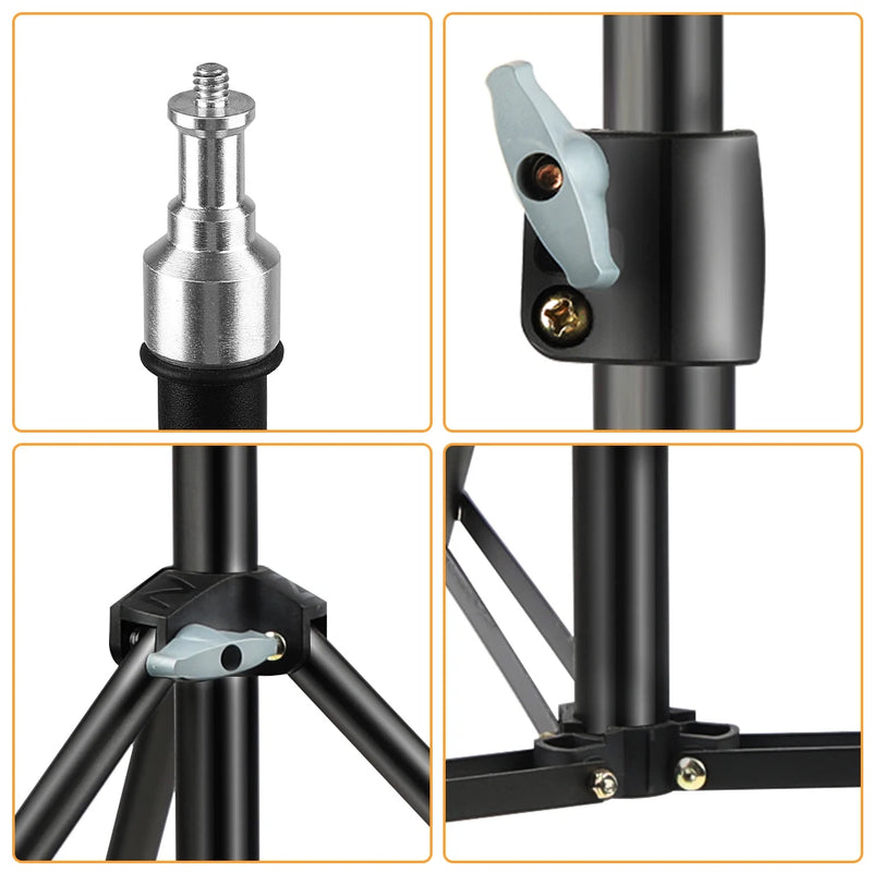 Tripé extensível SH 190 cm com parafuso de 1/4 e rodas, controle remoto Bluetooth para câmera DSLR, smartphone, luz de preenchimento, microfone, tripé